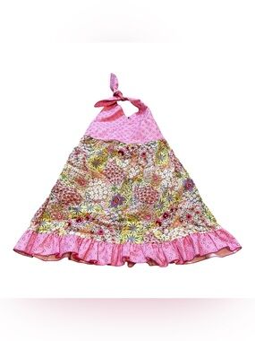 Beary Basics Girls Floral Summer Dress Halter Tie Ruffle Size 6X NWT